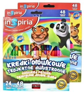 KREDKI TRÓJKĄTNE DWUSTRONNE 24/48 KOL IN