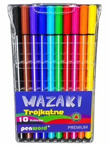 MAZAKI 10 KOL. TRÓJKĄTNE PENWORD