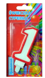 ŚWIECZKA 1 HAPPY BIRTHDAY CZERWONA