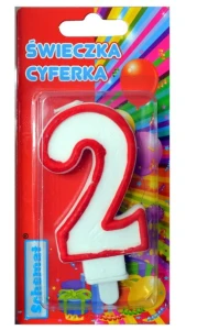 ŚWIECZKA 2 HAPPY BIRTHDAY CZERWONA