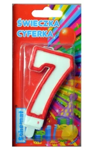 ŚWIECZKA 7 HAPPY BIRTHDAY CZERWONA