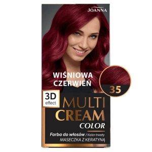 JOANNA MULTI CREAM 3D 35 FARBA DO WŁOSÓW WIŚNIOWA CZERWIEŃ