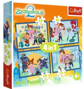Puzzle - "4w1" - Zootopia pełna przygód
