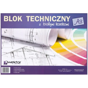 BLOK TECHNICZNY A3 BIAŁY 160 G 10KAR POL