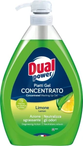 DUAL POWER PŁYN DO NACZYŃ POMPKA 1000 ML LIMONE